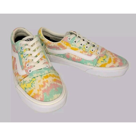 VANS Old Skool Low Shoes Sneakers Womens 8 Psychedelic Tie Dye Pastel 500714 - Picture 1 of 13